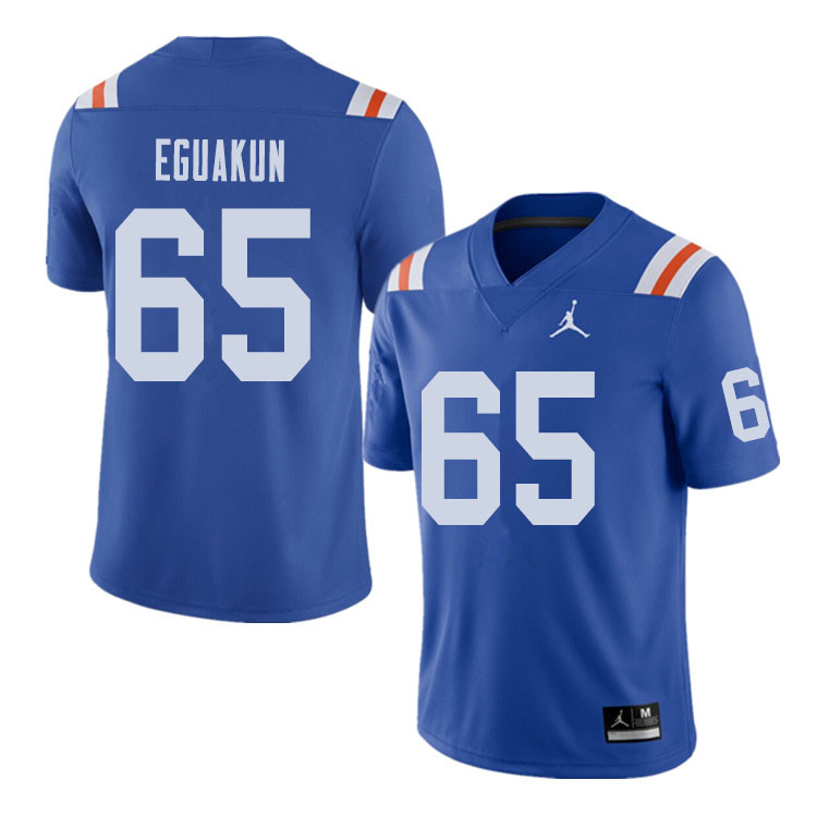 Jordan Brand Men #65 Kingsley Eguakun Florida Gators Throwback Alternate College Football Jerseys Sa